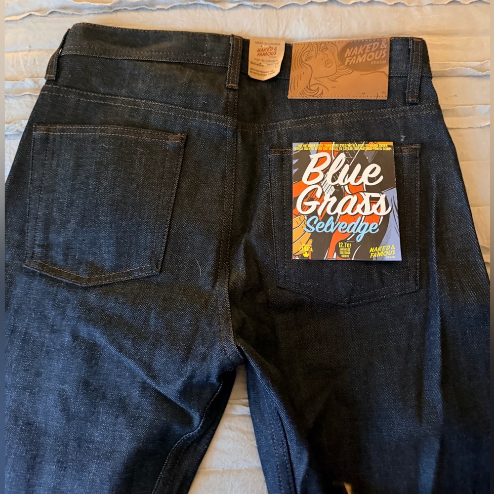NWT Naked & Famous Denim Dark Indigo Straight Jeans